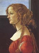 Sandro Botticelli Porfile of a Young Woman (mk45) oil painting artist